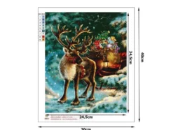Diamond painting-set julren 30x40 cm med runda diamanter och verktyg