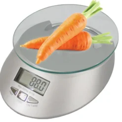 Digital köksvåg 5 kg 1 g LCD härdat glas 19x16 cm