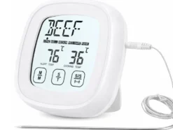Digital stektermometer med touchscreen och probe 120 cm vit