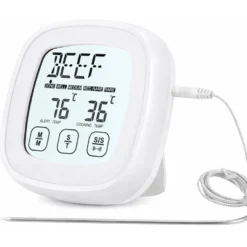 Digital stektermometer med touchscreen och probe 120 cm vit