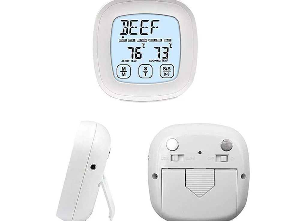 Digital stektermometer med touchscreen och probe 120 cm vit