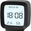 Digital väckarklocka LCD med datum, temperatur & luftfuktighet svart