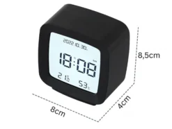 Digital väckarklocka LCD med datum, temperatur & luftfuktighet svart