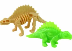 Dinosaurieägg leksak 9x7 cm transparent med 2 dinosauriefigurer