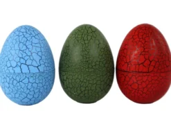 Dinosaurieägg med byggbar dinosauriefigur 9 cm, välj färg röd/grön/blå