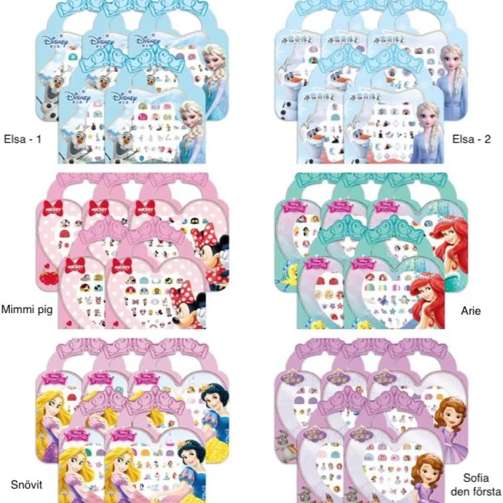 Disney prinsessor pyssel makeup - Nagel stickes 100st