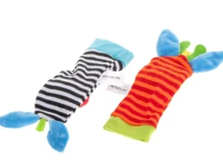 Djurstrumpor baby med skallra 2-pack mjuka polyester CE