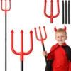 Djävulsgrepe rekvisita 112 cm röd/svart plast 4 delar Halloween