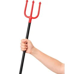 Djävulsgrepe rekvisita 112 cm röd/svart plast 4 delar Halloween