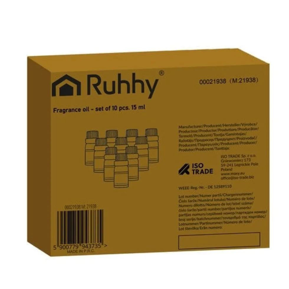 Doftoljor 10-pack 15 ml vattenlösliga för diffuser/luftfuktare