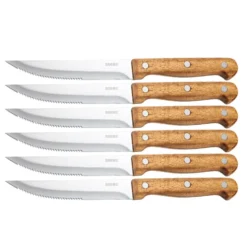 Dorre BBQ stekknivar 6-pack i rostfritt stål och akaciaträ