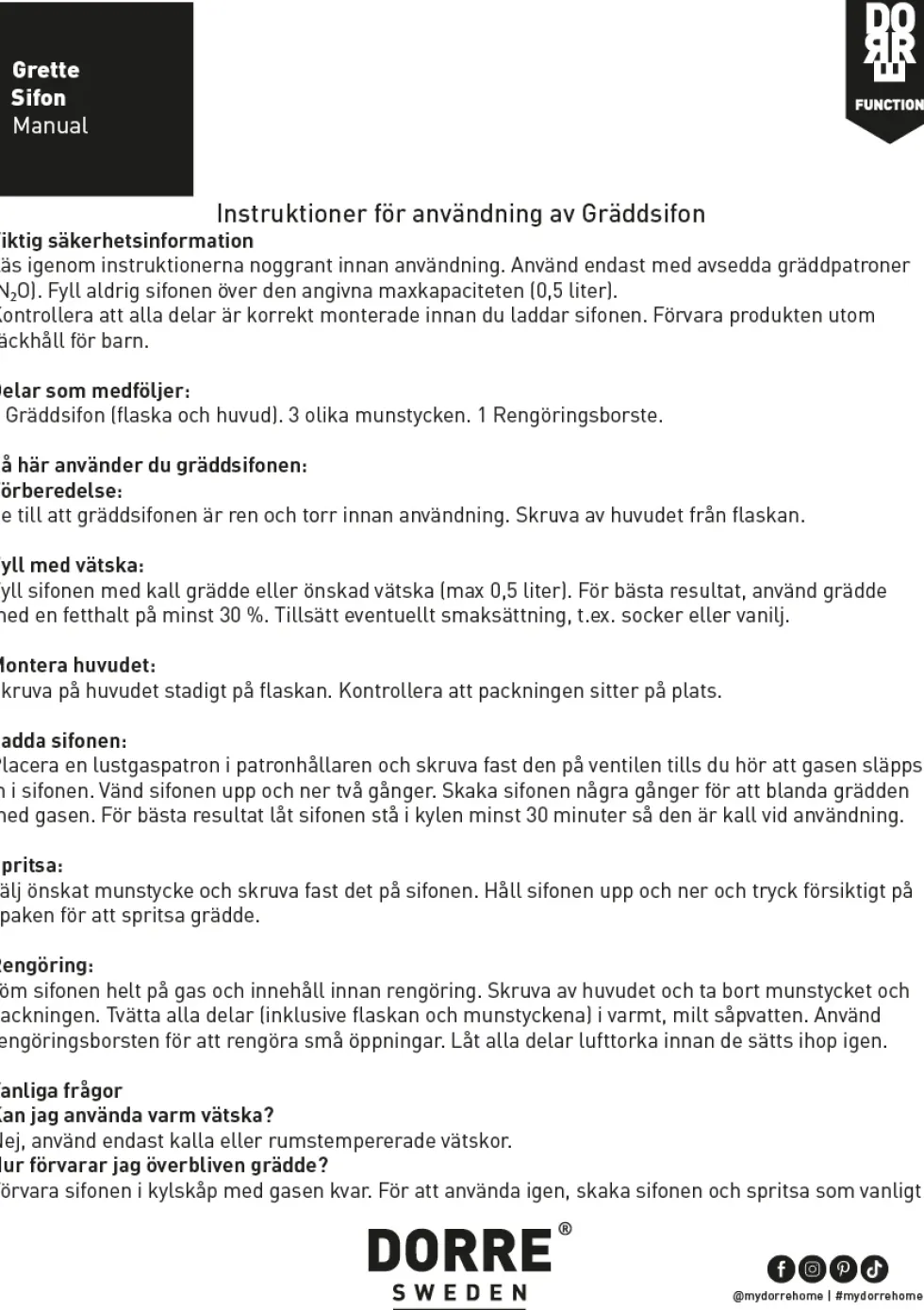 Dorre Grette Sifon 0,5 liter