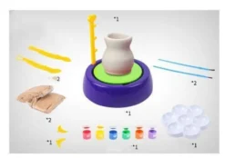 Drejskiva med Verktyg - Elektrisk med Lera & Färg, 9-delar - DIY