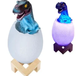 3D RGB LED Lampa Dinosaurie T-REX Nattlampa