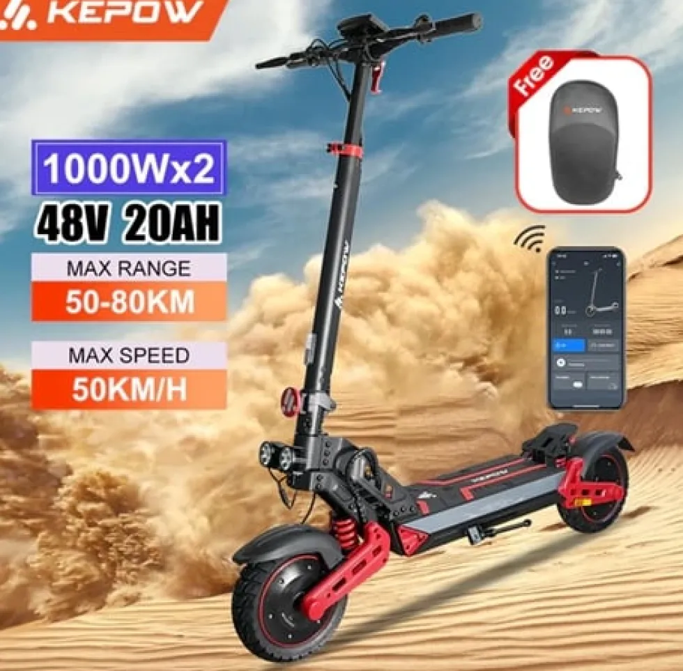 Dual Motor El scooter Ebike K2 Master - 2000W 50km/h - Offroad - 48V 20Ah ebike escooter elscooter elsparkcykel