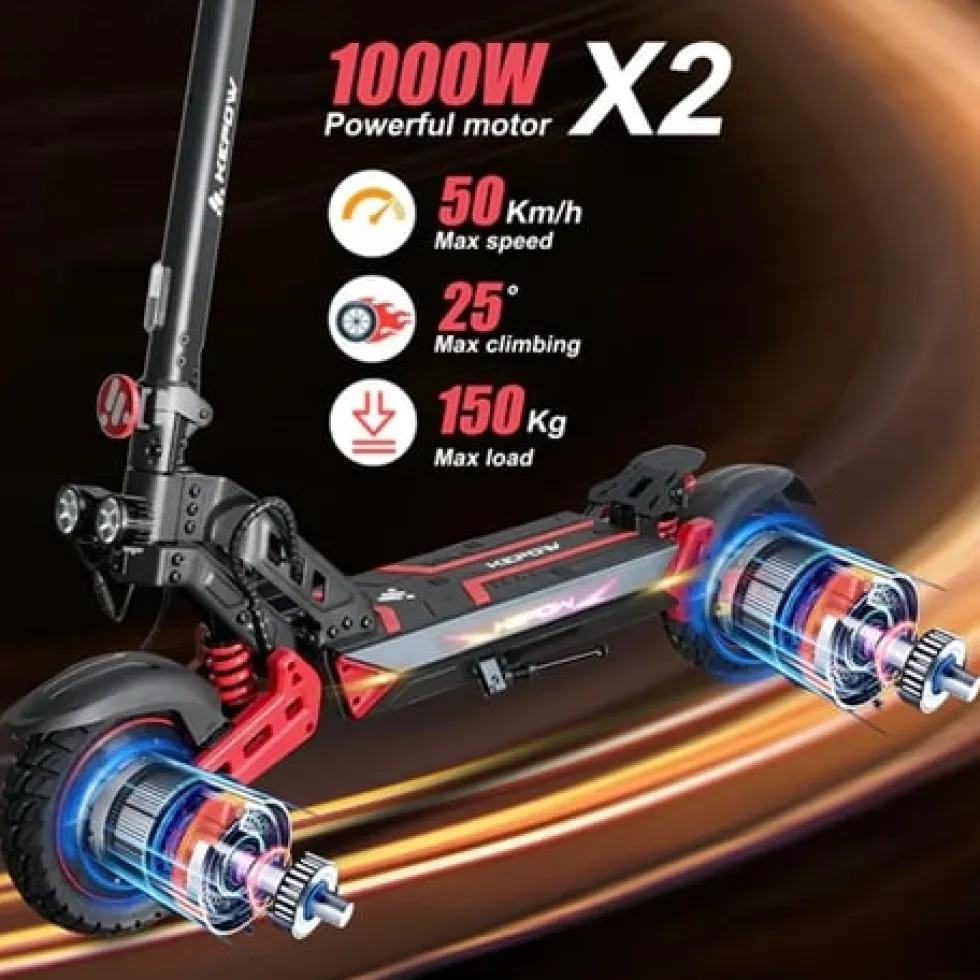 Dual Motor El scooter Ebike K2 Master - 2000W 50km/h - Offroad - 48V 20Ah ebike escooter elscooter elsparkcykel