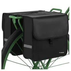 Dubbel cykelväska 28L vattentålig 600D PVC med reflex för pakethållare