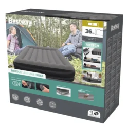 Dubbel luftmadrass 203x152x36 cm TriTech med USB-pump och kudde