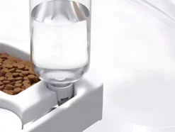 Dubbel matskål hund/katt med vattenautomat 500 ml plast 33 cm