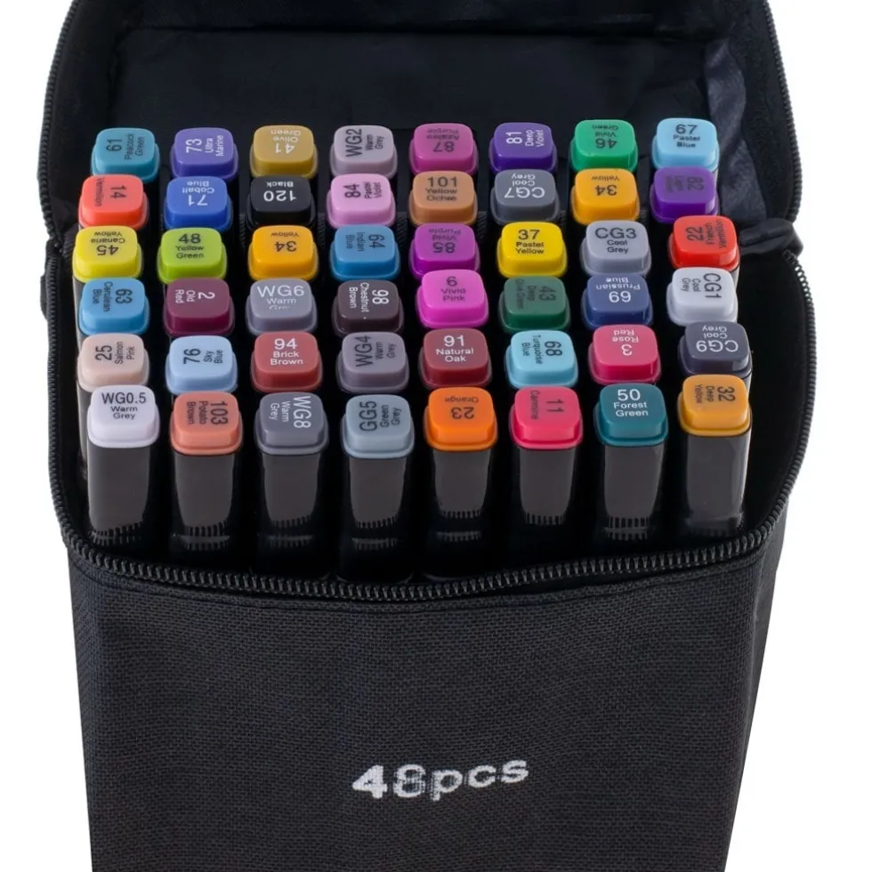 Dubbelsidiga tuschpennor 48-pack
