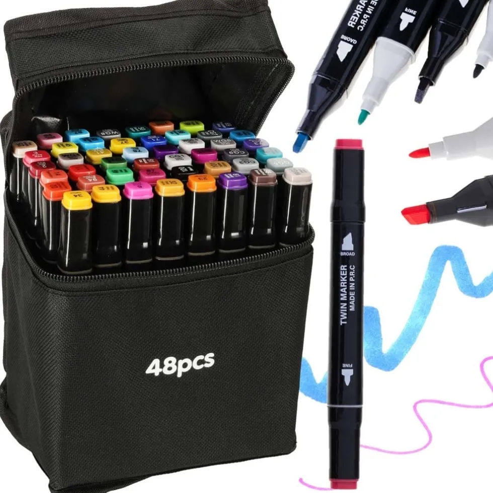 Dubbelsidiga tuschpennor 48-pack