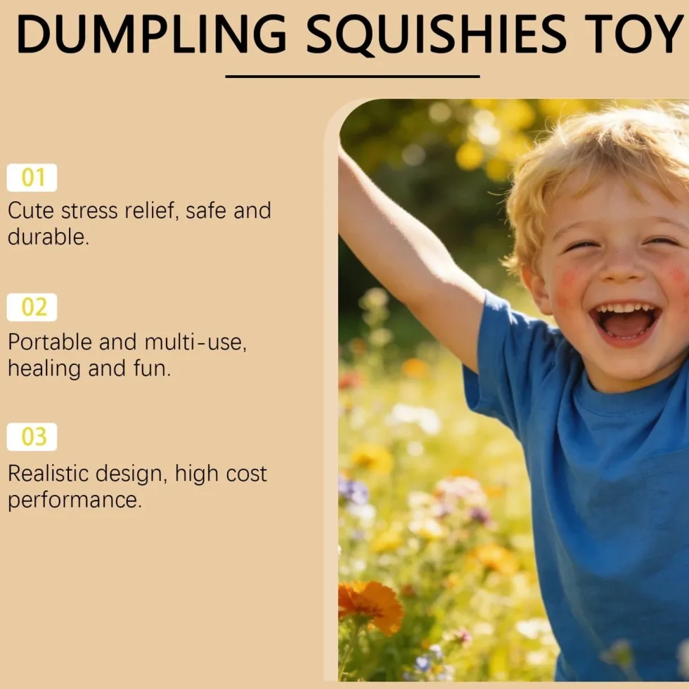 Dumpling Squishy Stressboll – Mjuk klämleksak för stress & ångest