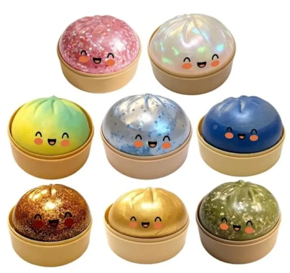 Dumpling Squishy Stressboll – Mjuk klämleksak för stress & ångest
