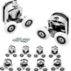 Duschkabinsrullar 23 mm set 8-pack dubbelrullar för glas 4-6 mm