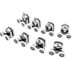 Duschkabinsrullar 23 mm set 8-pack dubbelrullar för glas 4-6 mm