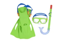 Dykset mask snorkel fenor grön stl 37-41 barn 7+ latexfri