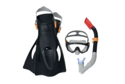 Dykset mask snorkel fenor 41-46, härdat glas, UV-skydd, 14+