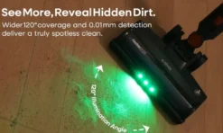 EBROS EV2 sladdlös dammsugare 450W, 55 kPa, 55 min driftstid, LED-display, 1L dammbehållare, handdammsugare för golv, mattor och djurhår
