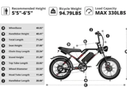 2026 - Elcykel - Ebike - S8 OOK-TEK 1000W 48V 17.5ah - 45km