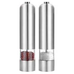 Elektriska salt och pepparkvarnar i rostfritt 2-pack