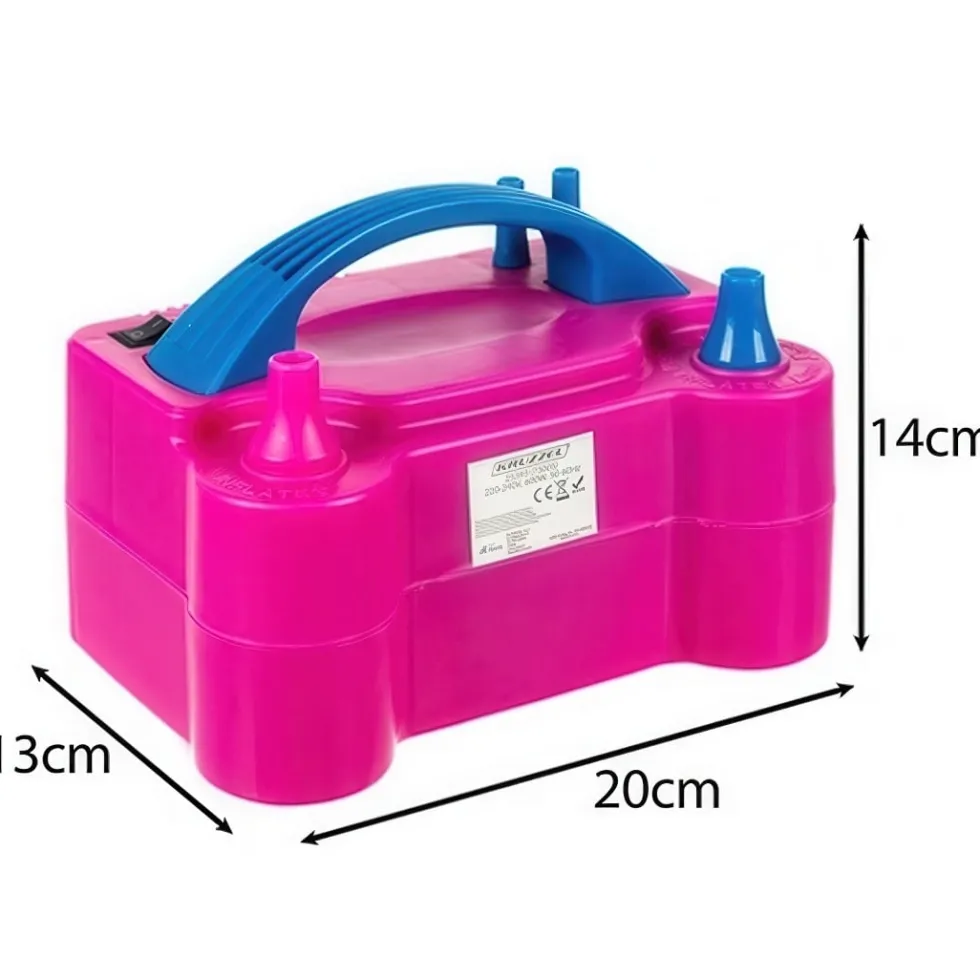 Elektrisk ballongpump med dubbelmunstycke 600 W