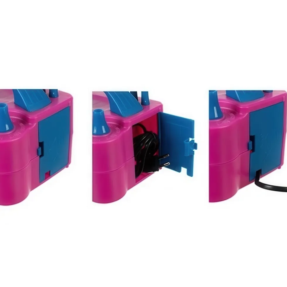 Elektrisk ballongpump med dubbelmunstycke 600 W