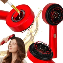 Elektrisk hårbottenmassager infraröd värme 3 lägen USB-C röd