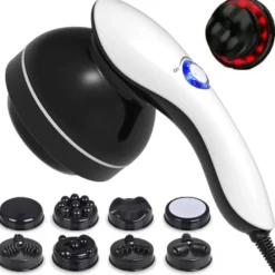 Elektrisk kroppsmassager med 8 massagehuvuden