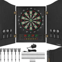 Elektronisk darttavla 45 cm med ljud/ljus, flera spel, batteri/adapter