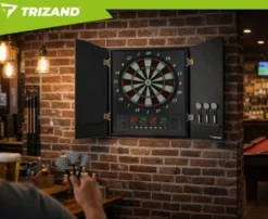 Elektronisk darttavla 45 cm med ljud/ljus, flera spel, batteri/adapter