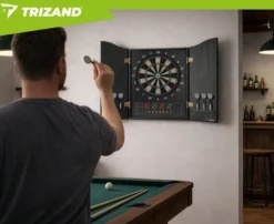 Elektronisk darttavla 45 cm med ljud/ljus, flera spel, batteri/adapter