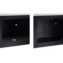 Elektroniskt värdeskåp 10L med kod och nyckel, svart stål 20x31x20 cm