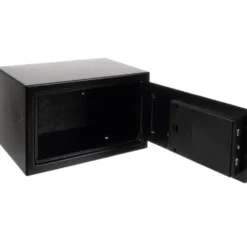 Elektroniskt värdeskåp 10L med kod och nyckel, svart stål 20x31x20 cm