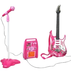 Elgitarr med förstärkare och mikrofon för barn