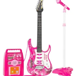 Elgitarr med förstärkare och mikrofon för barn