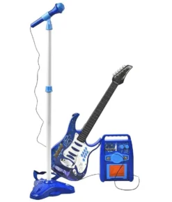 Elgitarr med förstärkare och mikrofon för barn
