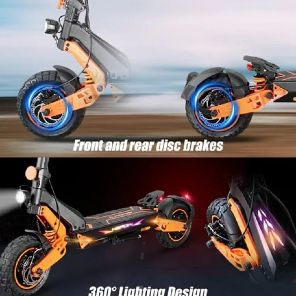 Elscooter Ebike K3 Master - Dual Motor 2400W 65km/h - 100KM - 52V 25Ah elsparkcykel ebike escooter