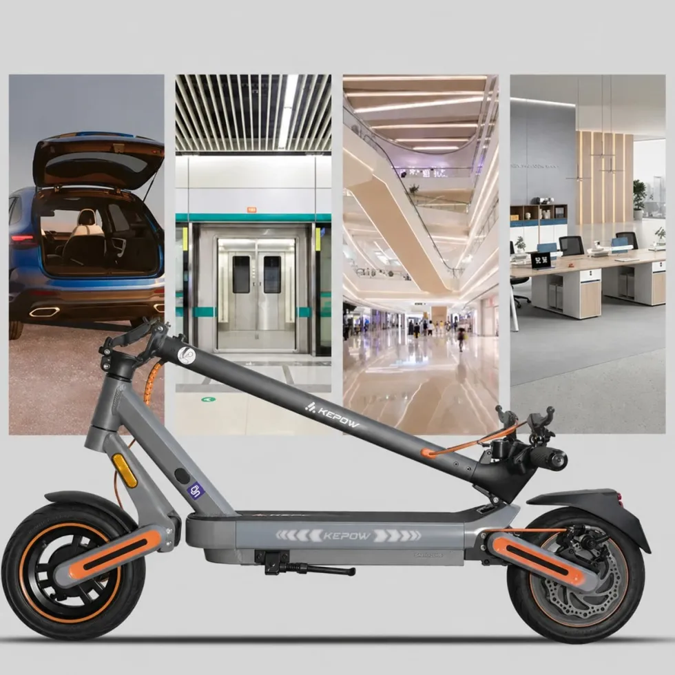 Elscooter Elkick E12 500W - 40km/h - Hopfällbar Elsparkcykel - 10 tum - Grå escooter ebike
