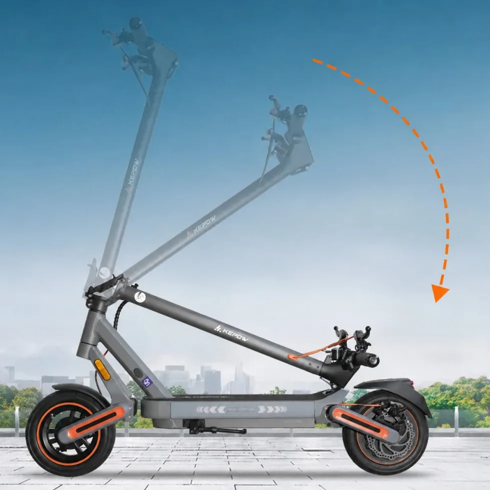 Elscooter Elkick E12 500W - 40km/h - Hopfällbar Elsparkcykel - 10 tum - Grå escooter ebike