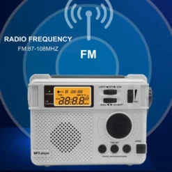 Emergency AM FM-radio Bluetooth spelare Handvevgenerator PowerBank